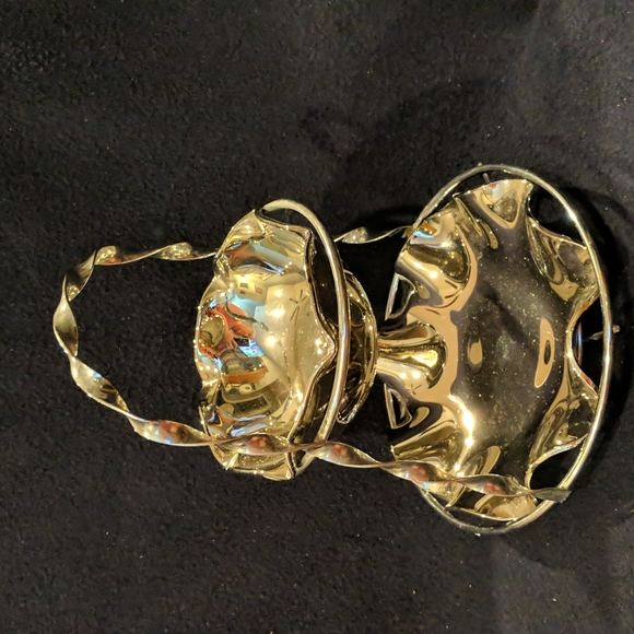 Silver Two Layered Serving Dishes - Picture 1 of 6